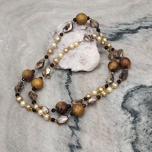 Earthy Elegance Long Beaded Necklace